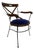 Bistro Armchairs with Blue Velvet Seats by Andy Thornton, England, 1980s For Sale