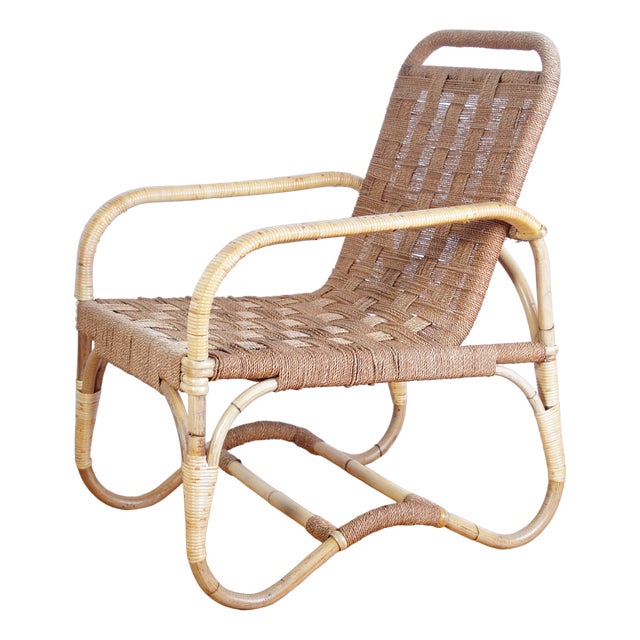 Bauhaus Rattan Armchair in the style of Erich Dieckmann, 1930s For Sale