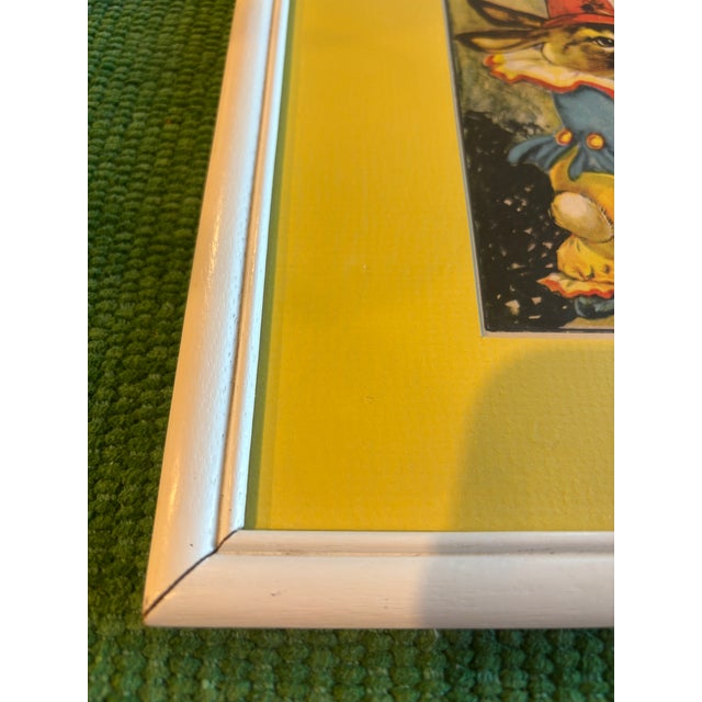 Vintage Mid Century Modern Penny Ross Rabbit Illustration – Easter Bunny Nursery Art, Framed For Sale - Image 4 of 9