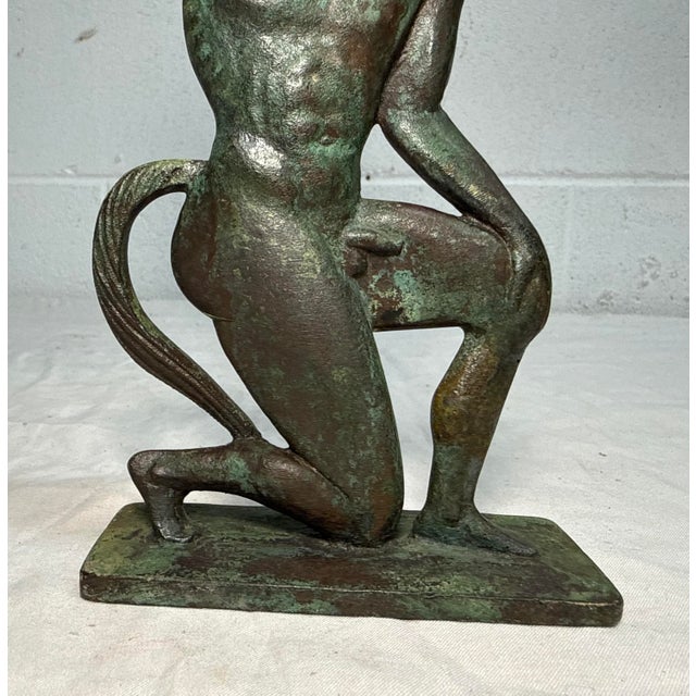 Antique Satyr Greek Mythical Creature Solid Bronze Statue Sculpture Artifact For Sale In New York - Image 6 of 10