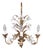 Gilt Chandeliers with White Enamel Lily Flowers, 1950s For Sale