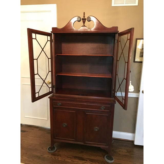 Mid Century Modern Mahogany Hutch Bookshelf China Cabinet With