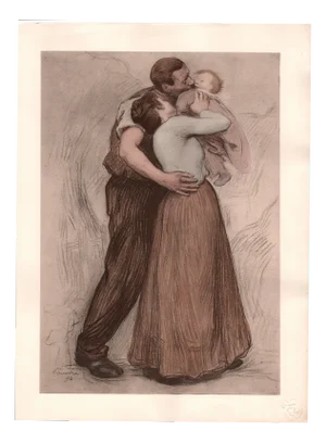 Victor Prouvé, Le Baiser / The Kiss, 1898, Original Lithograph