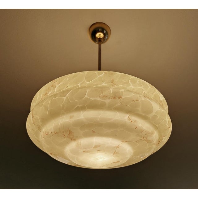 Ivory Art Deco Pendant Light in Ivory Glass, 1930s For Sale - Image 8 of 18