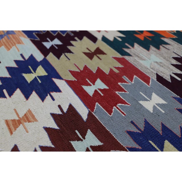 1970s Southwestern Style Handmade Multicolor Oushak Kilim Rug For Sale - Image 4 of 8