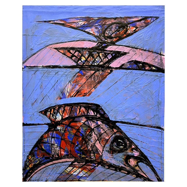 Early 21st Century Mathias Wunderlich, Stranded Fish and Ship, 2026, Acrylic on Canvas For Sale - Image 5 of 5