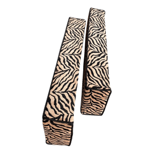 Pair Safari Design Zebra Print Window Textile Cornice 43”