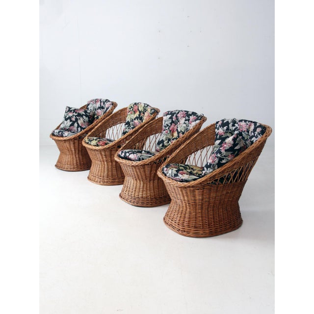 Vintage Rattan Chairs Set of 4 For Sale - Image 14 of 14