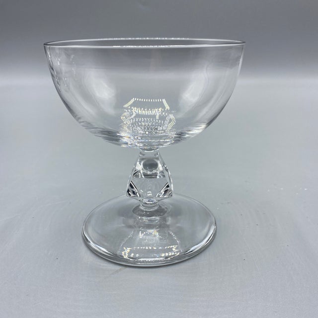 Glass Champagne/Shebert Crystal Stemware "Aquarius Clear" by Bryce- Set of 4 For Sale - Image 7 of 12