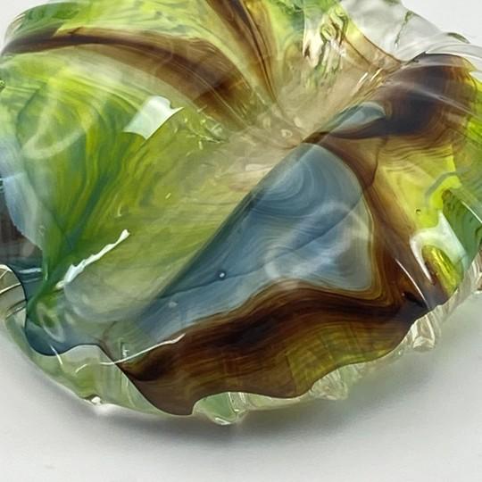 Small Cowrie Shell Paperweight, Seashell Glass Sculpture/Figurine (Vintage Art Glass) For Sale - Image 9 of 14