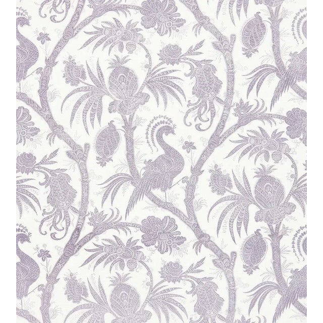 Traditional Sample - The House of Scalamandré Balinese Peacock Linen Print Fabric, Lavender For Sale - Image 3 of 3