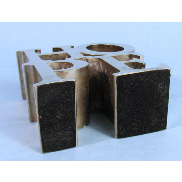 Robert Indiana Style Hope Paperweight Chrome Pop Art Sculptural Figurine Late 20th Century For Sale - Image 9 of 9