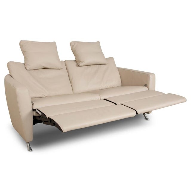 FSM Sesame Three-Seater Sofa in Leather For Sale - Image 4 of 12