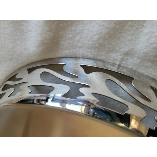 Alessi Alessi Ethno Round Stainless Steel Tray For Sale - Image 4 of 6