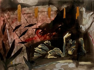 Rafael Mahdavi, Abstract Wood Collage Assemblage Oil Painting Rafael Mahdavi Art Brut Kouros NYC, 1990