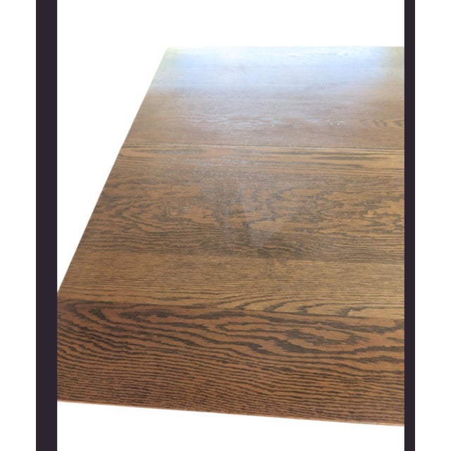 Late 19th Century Early American Solid Oak Banquet Dining Table With Fluted Legs on Casters For Sale - Image 18 of 18