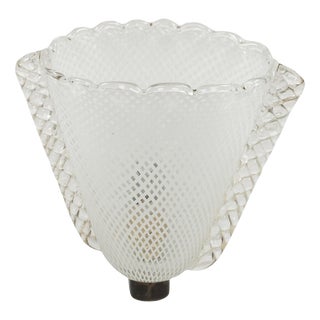 Mid-Century Wall Sconce in Brass and Reticello Glass by Venini, Italy, 1950s For Sale