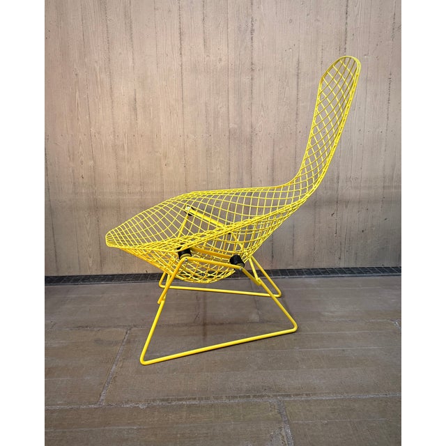 Mid-Century Modern Bird Chair in Sulfur Yellow by Harry Bertoia for Knoll International, 1980s For Sale - Image 3 of 15