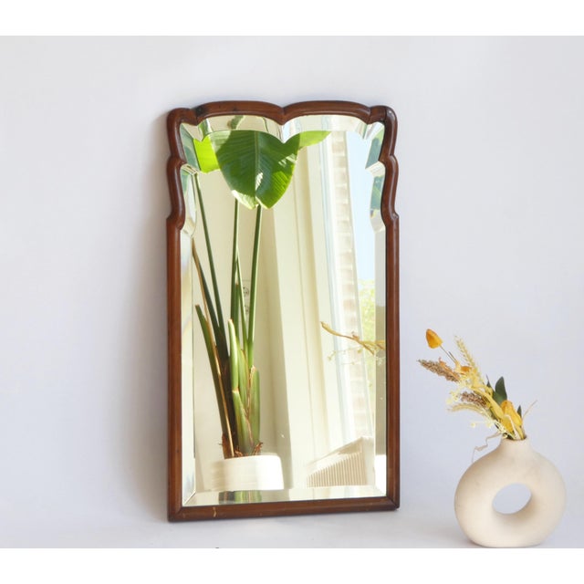 Antique Dutch Scalloped Mirror with Beveled Glass For Sale - Image 12 of 12
