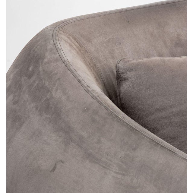 Mid-Century Modern Gray Suede Tub Chairs For Sale - Image 3 of 6