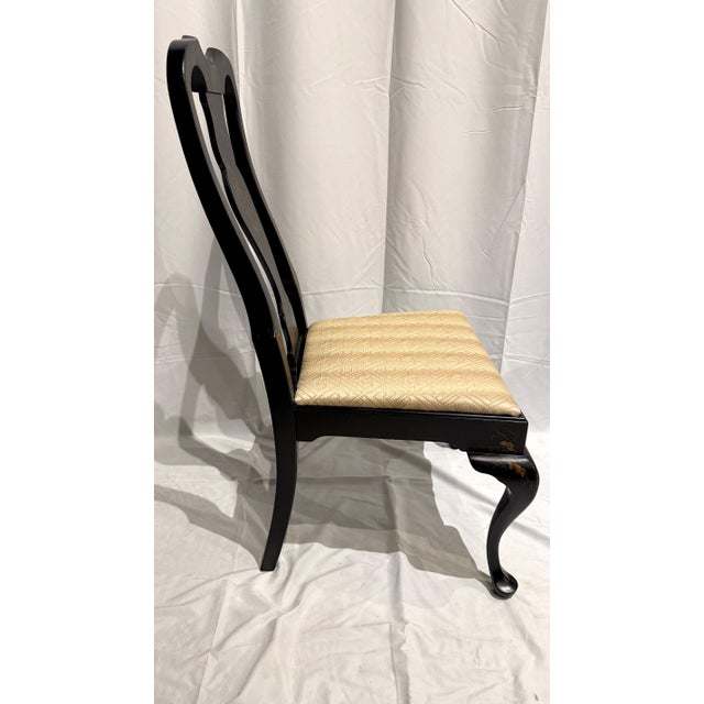 1980s 1980s Set of Six Chinoiserie Queen Anne Style Dining Chairs – Attributed to Drexel For Sale - Image 5 of 11