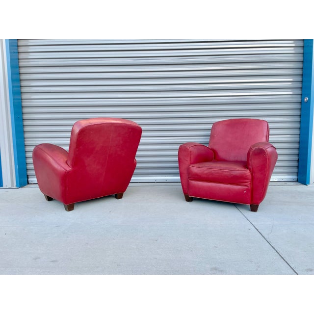 1960s Vintage Leather Lounge Chairs & Ottoman Set, 3 Pieces For Sale - Image 5 of 13