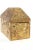A very unique gold box in aged gild with a removeable top. Casket or Reliquary box style. Reproduction of a medieval...