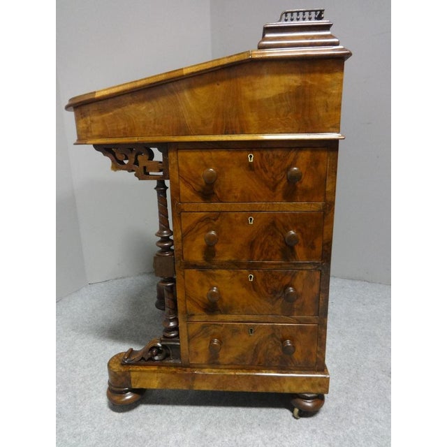 Top Quality Inlaid Burr Walnut Davenport Desk For Sale - Image 14 of 15