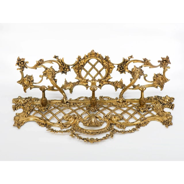 Vintage Spanish ornate coat rack made of casted solid brass from the 1950s. It is beautiful ornamented and detail with...