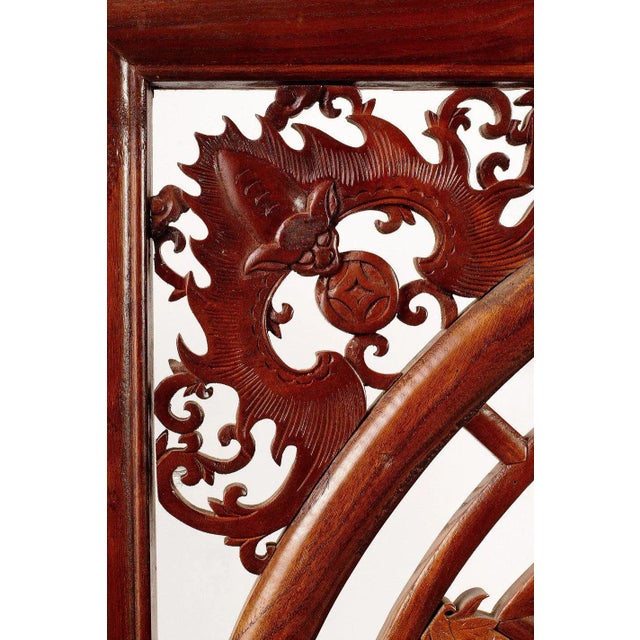 Early 20th Century Antique Chinese Fretwork Panel With Geometric Maze and Bird and Bat Motifs For Sale - Image 5 of 6
