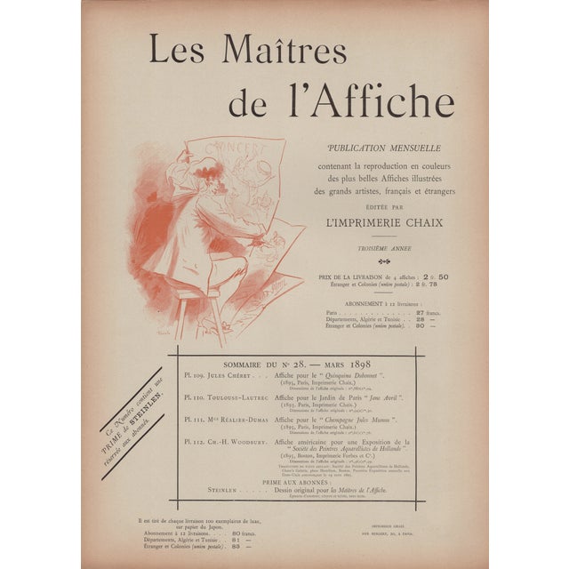 Henri de Toulouse-Lautrec, Jane Avril: Jardin de Paris from Les Maîtres de L'Affiche, 1898, Original Lithograph For Sale - Image 10 of 11