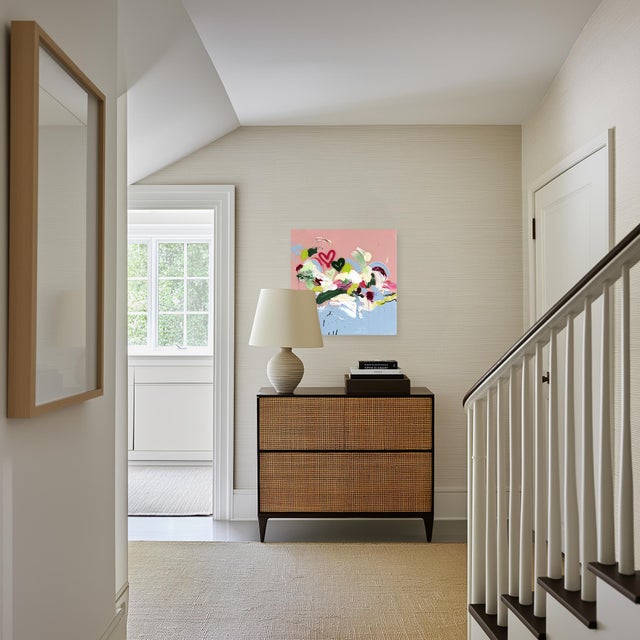 Los Angeles artist Amber Goldhammer paints dramatic abstract compositions in acrylic on canvas featuring energetic...