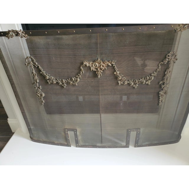 Metal Antique French Fine Bronze 19th Century Fire Screen For Sale - Image 7 of 13