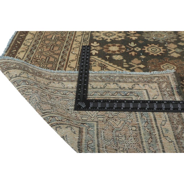 Greige Mid 20th Century Vintage Persian Hamadan Rug, 06'10 X 09'07 For Sale - Image 8 of 12