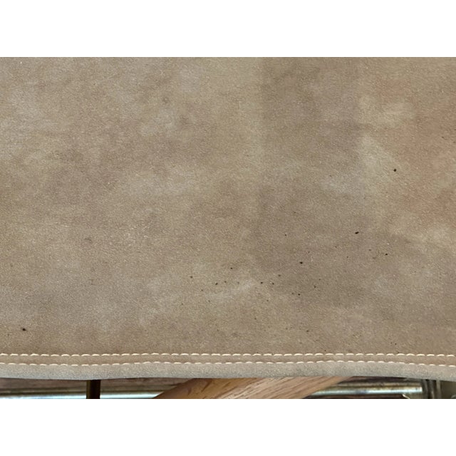 1980s Set of 4 Vintage McGuire X Director’s Chairs With Rawhide Wraps and Brass Accents, Made in U. S. A. For Sale - Image 11 of 12