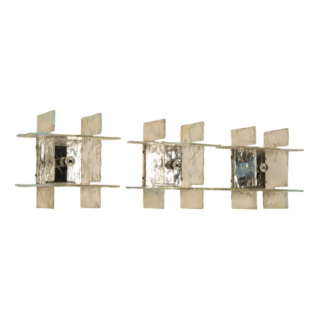 LP 256 Wall or Ceiling Lights by Carlo Nason for Mazzega, Italy, 1970s, Set of 3 For Sale