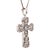 1.2 Carat Sapphire and Diamond Pave Cluster Cross Pendant White Gold Necklace For Sale - Image 4 of 7