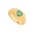 Ridged Heart-Cut Emerald Pinky Ring in 14k Yellow Gold Size 4 For Sale - Image 4 of 18