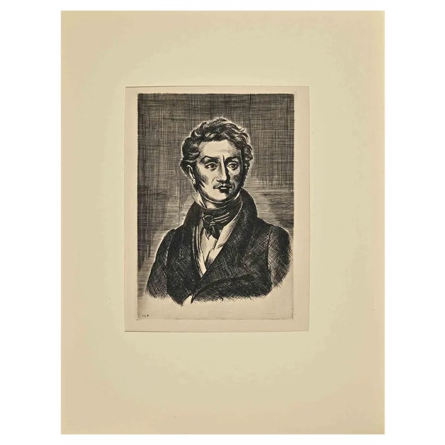 Charles Nodier, Etching by Constant Le Breton, Early 20th Century For Sale