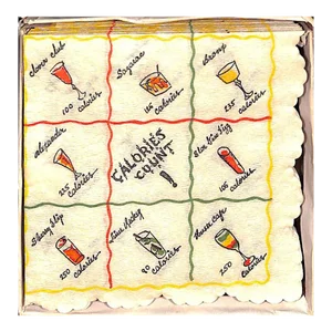Mid 20th Century Calories Count! "Topic of the Party" Paper Cocktail Napkins- Boxed Set of 50