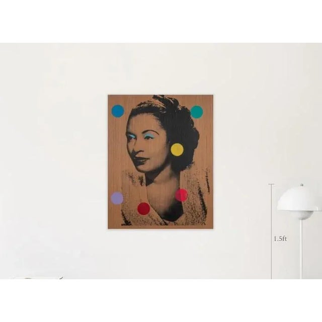 Billie Holiday Pop Art. Acrylic and silkscreen on wood. Ready to hang with a signature at the back.