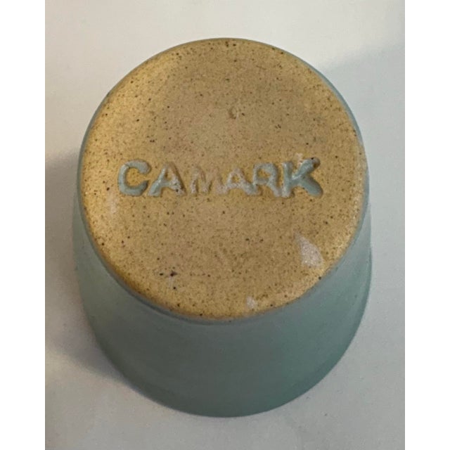 Tiffany Blue Early 20th Century Rare Camark Pottery Art Deco Decanter and Glass Set For Sale - Image 8 of 12