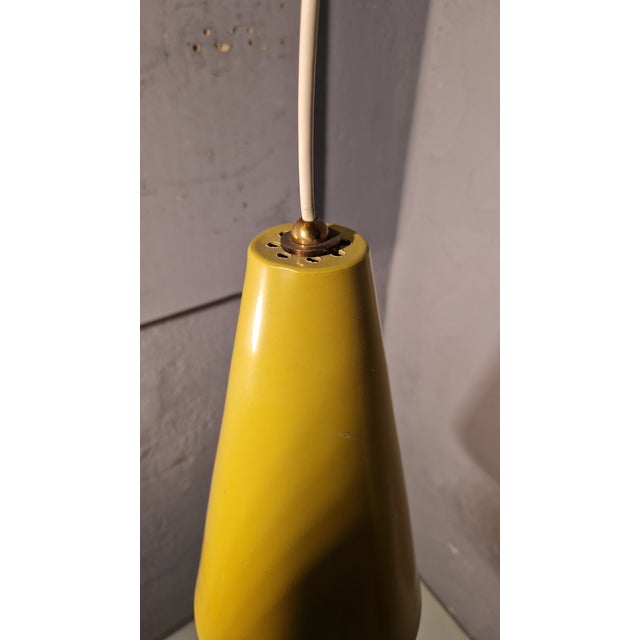 Blue Vintage Pendant Lamp in Brass from Stilnovo, 1950s For Sale - Image 8 of 11
