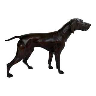Vintage Bronze Finish Hunting Dog Sculpture, Mid-Century Sporting Decor For Sale
