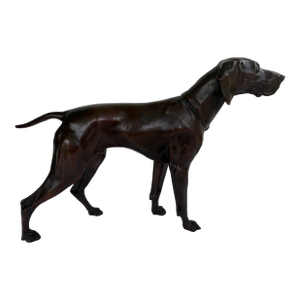 Vintage Bronze Finish Hunting Dog Sculpture, Mid-Century Sporting Decor