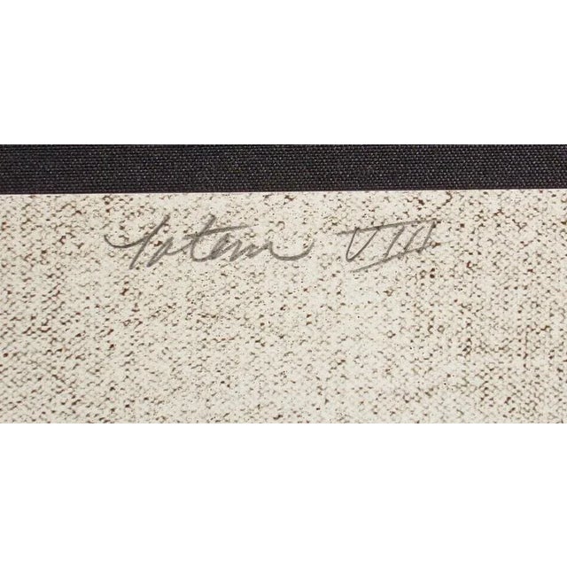 1980s Enrique Embroli "Totem Viii" Vintage Monotype Collagraph Etching on Paper Unframed Hand Signed For Sale - Image 5 of 6