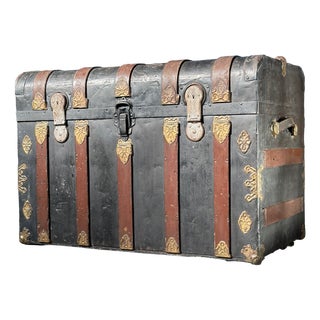 Camel Top Steamer Trunk For Sale