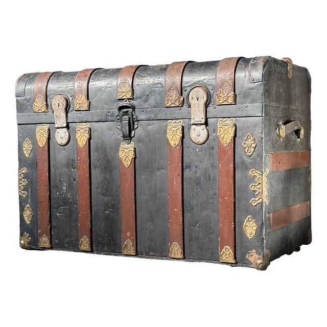 Camel Top Steamer Trunk For Sale