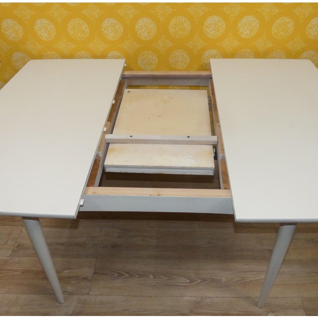 Vintage White Square Extendable Dining Table, 1960s For Sale - Image 9 of 18