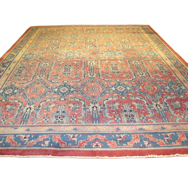 Condition: Antique Circa: 1920s Origin: India Design: Sultanabad Actual Size: 11.10 X 15.10 Thickness: 1/4" Color: Tan,...